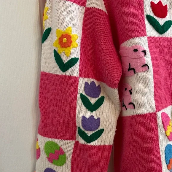 Michael Simon Floral Patchwork Easter Sweater - Picture 7 of 13